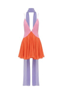 Sisters Kimberly mini dress in peachy pink, sleeveless with a fitted bodice and flared skirt, perfect for warm weather.