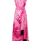 Sisters Amie Maxi Dress in Orchid Glow featuring a flowy silhouette and floral pattern, showcased on a hanger.