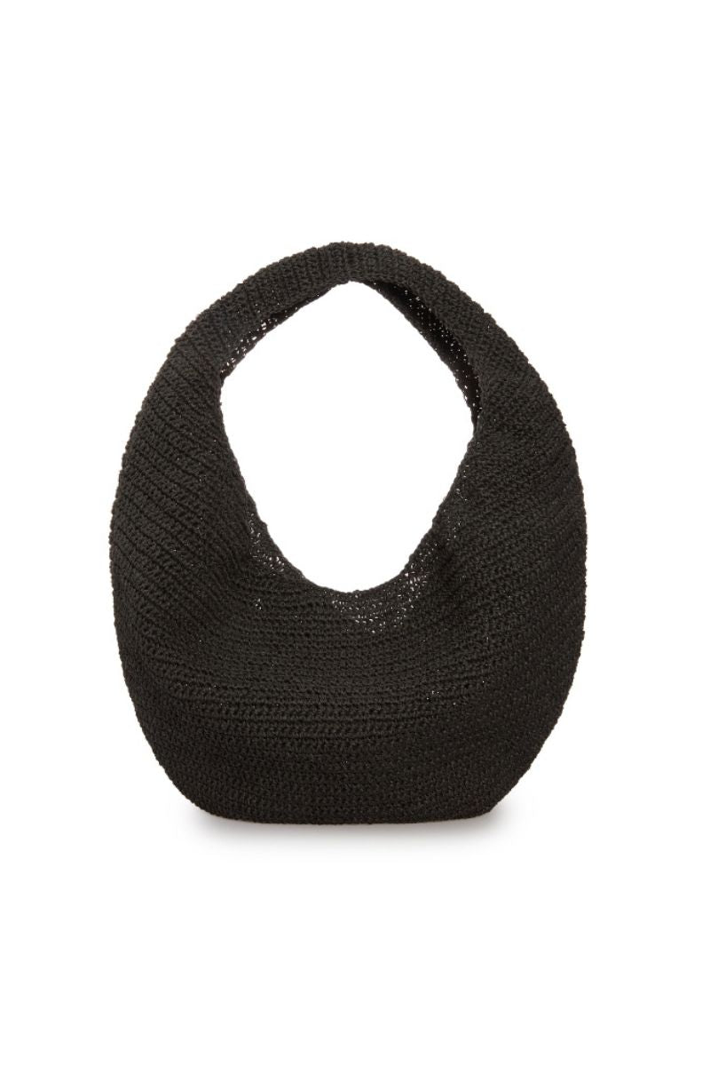 Black Vikele Studio Sirene shoulder bag with sleek design and shoulder strap, made from smooth material.