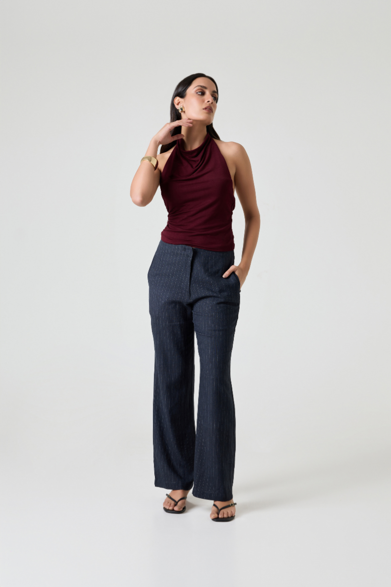 Summer Away Lucca pants in vintage blue, featuring a relaxed fit and stylish design, displayed on a neutral background.