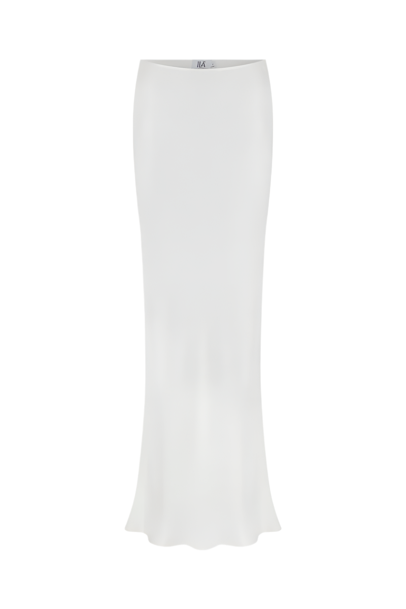 MELLY BIAS CUT MAXI SKIRT IN WHITE - CULT MIA