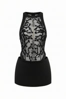 Black Ivy Tulle Top and Hazel Silk Taffeta Skirt co-ords by 21Six, featuring tulle fabric and sleek silk taffeta in a coordinated set.
