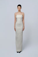 TONYY Lumière Column Dress in elegant maxi style with flowing fabric and a fitted silhouette, perfect for formal occasions.