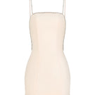 CEM crystal strap mini dress featuring shimmering embellishments and a fitted silhouette, perfect for evening wear.