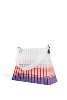 Touchless CULT MIA X top handle handbag with purple and pink ombre pleated design, featuring a sleek, modern look.