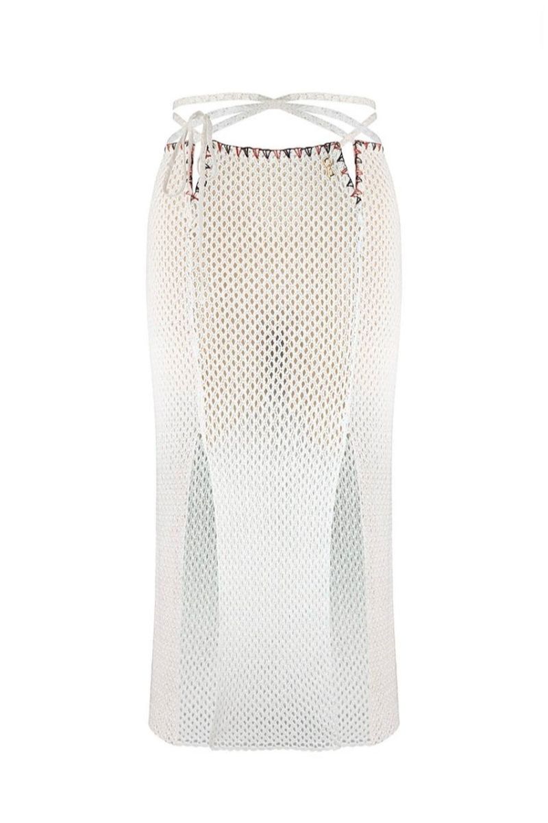 CROCHET KNITTED SKIRT IN WHITE - CULT MIA