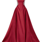 Red SIENNA ROYAL Taffeta Dress gown by 21Six, featuring elegant taffeta fabric and a flowing, sophisticated silhouette.