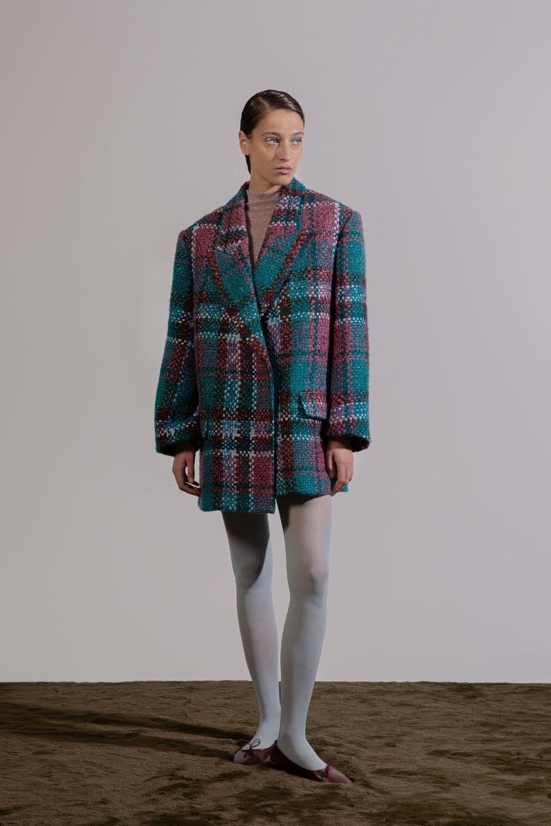 RED AND BLUE TWEED JACKET - CULT MIA