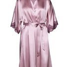 NK IMODE Raquel feminine midi silk kimono robe in mauve, showing soft fabric, elegant design, and relaxed fit.