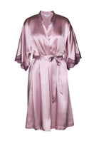 NK IMODE Raquel feminine midi silk kimono robe in mauve, showing soft fabric, elegant design, and relaxed fit.