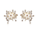 Aidan & Ice Solace White earrings featuring elegant white earrings with a modern design and silver hooks.