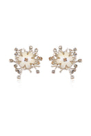 Aidan & Ice Solace White earrings featuring elegant white earrings with a modern design and silver hooks.