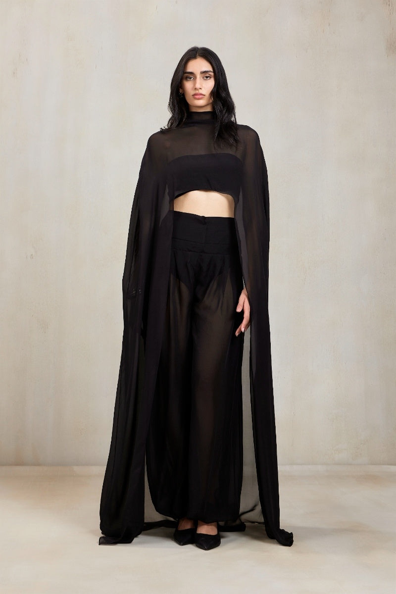 Deme By Gabriella Rochelle black co-ord set featuring a matching top and pants, stylish and comfortable for casual wear.