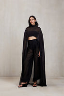 Black Rochelle co-ord set by Deme By Gabriella featuring a matching top and pants for stylish, coordinated wear.