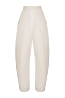 Liya White Cloud Pants with relaxed fit, featuring a soft fabric and stylish design, shown on a model.