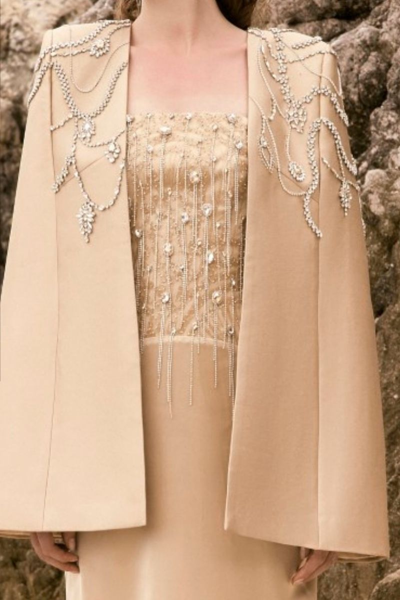 TERESA SILK SATIN CRYSTAL DRESS - CULT MIA