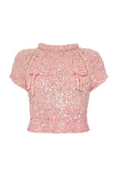 Lalo Salue Bow Sweater in pink, cozy knitted sweater with bow detail, perfect for stylish and comfortable everyday wear.