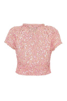 Lalo SALUE Bow Sweater in pink, cozy knit sweater with bow detail, perfect for casual and stylish winter wear.