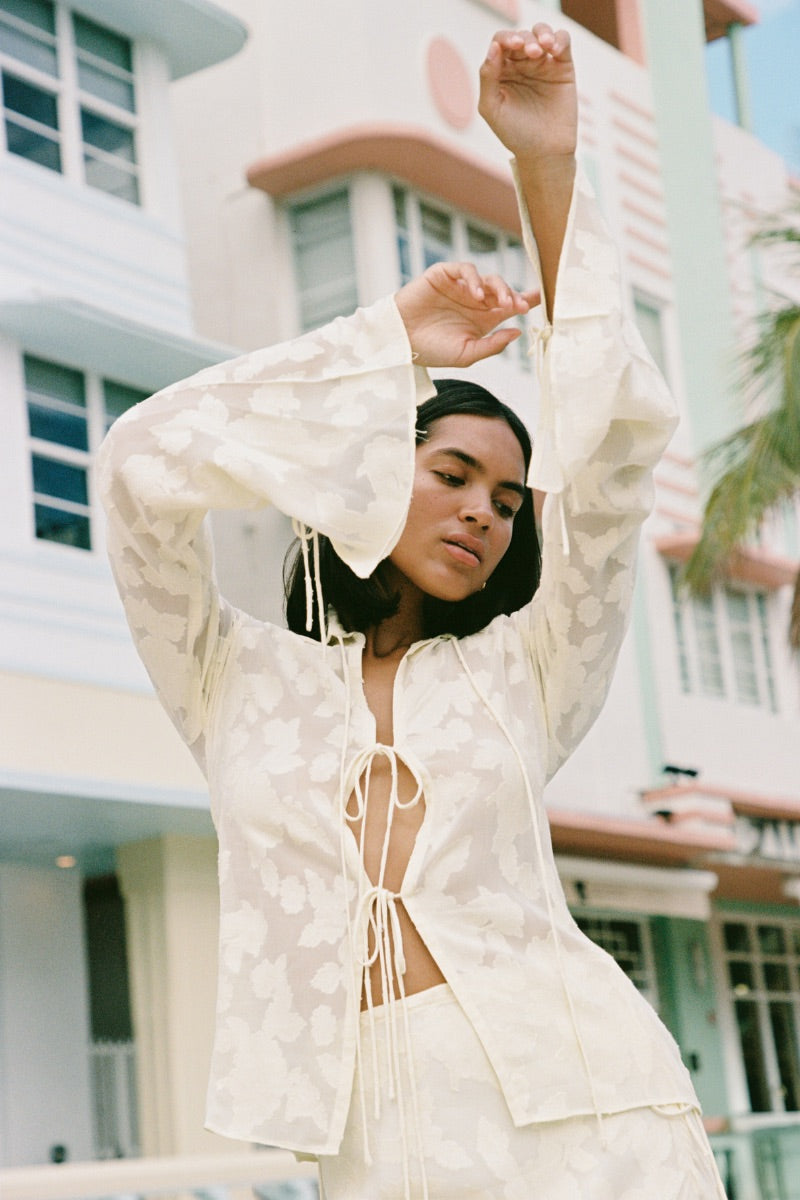 MERLETTE SHIRT IN PALE YELLOW - CULT MIA