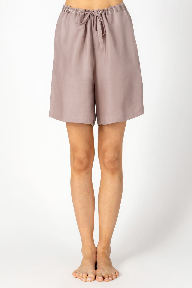 Kacey Paperbag City Short in Freckles by NK IMODE, stylish loungewear with a paperbag waist and freckle pattern.