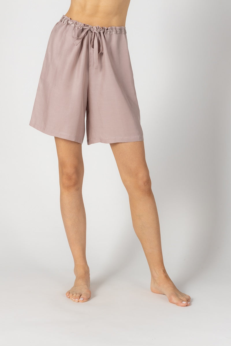 KACEY Paperbag City Short in Freckles by NK IMODE, stylish loungewear shorts with a textured freckle pattern and paperbag waist design.