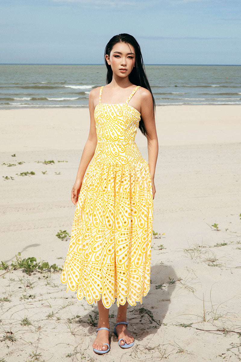white christmas dresses FLORAL EYELET MIDI DRESS IN YELLOW | CULT MIA white christmas dresses FLORAL EYELET MIDI DRESS IN YELLOW | CULT MIA