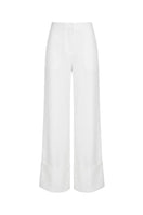 White Selena pants by Keira Tong, showcasing stylish, tailored pants with a sleek fit and clean design.