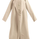 Deme By Gabriella Antonia three-piece beige co-ord set with matching top, pants, and jacket laid flat on a white background.