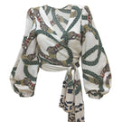 niLuu Maia wrap top in Celine color, featuring a stylish wrap design and soft fabric, perfect for casual or dressy outfits.