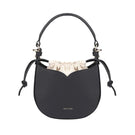 Black VIKELE STUDIO Maria mini top handle bag with sleek design and compact size, featuring a stylish curved silhouette.