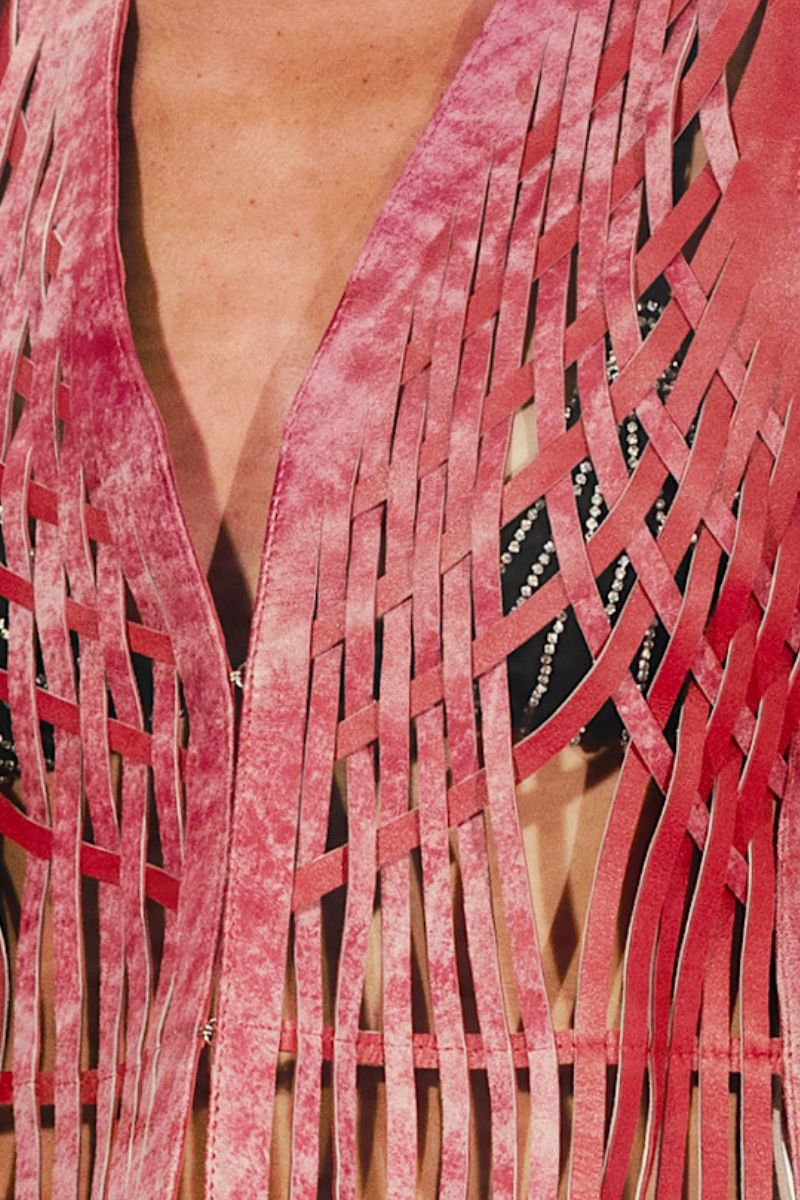 ATTALEA LEATHER VEST IN RED - CULT MIA