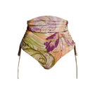 Andrea Iyamah DOLA bikini bottom in Vibra print featuring vibrant, colorful patterns and a sleek, fitted design.