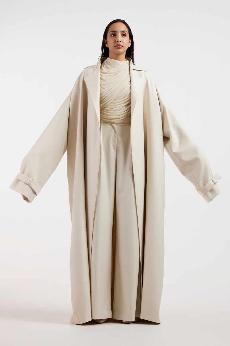 Deme By Gabriella Selene loose fit co-ord set with matching top and wide-leg pants in soft fabric, styled on a model.