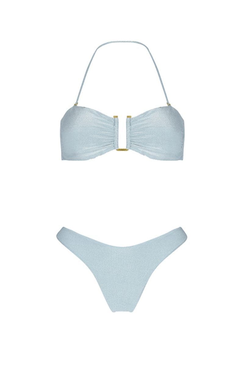 CELESTE BANDEAU TOP AND HIGH LEG BOTTOM BIKINI - CULT MIA