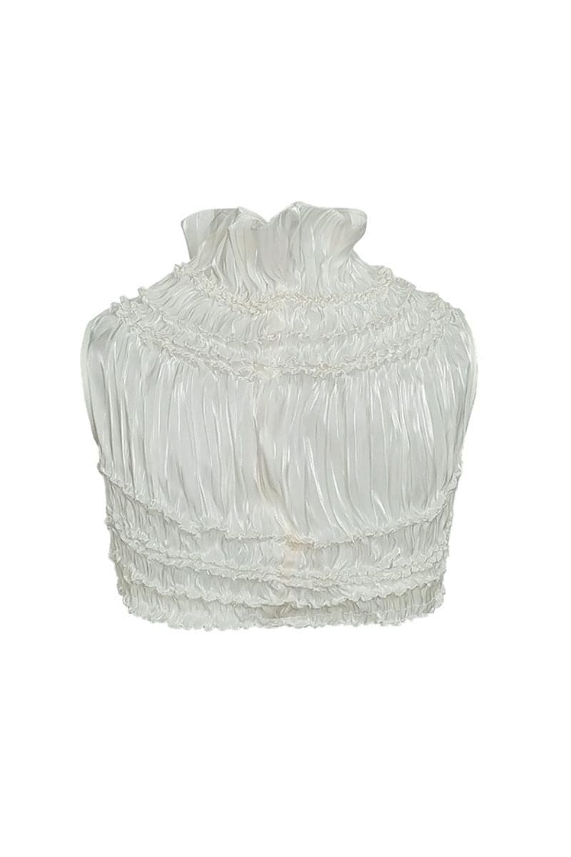 ADRIANA WHITE DRAPY SQUARE SHIBORI TOP - CULT MIA