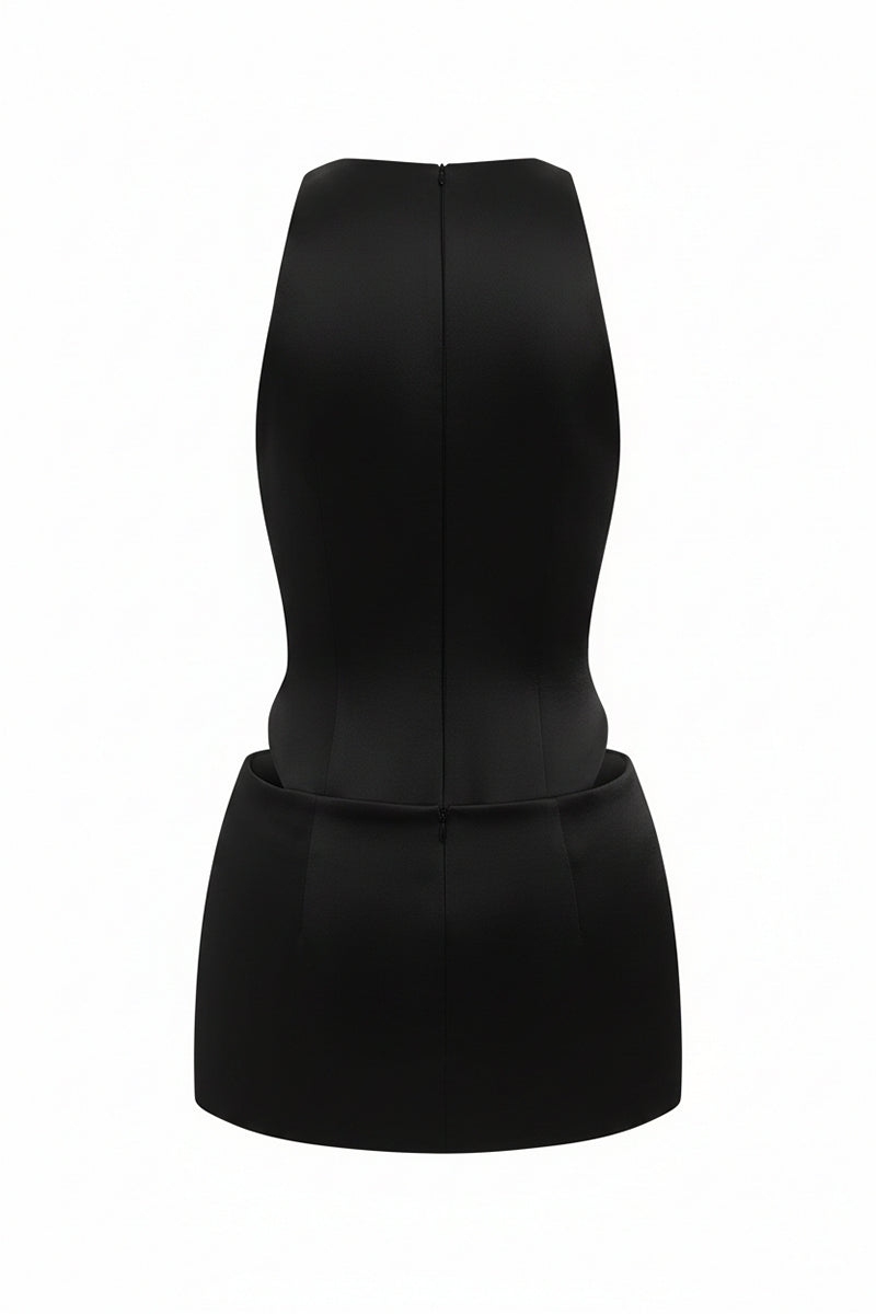Black Ivy Tulle Top and Hazel Silk Taffeta Skirt co-ord set by 21Six, featuring tulle fabric top and silk taffeta skirt in a coordinated style.