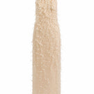 White Plan Maliston gown featuring a flowing design with elegant fabric and detailed neckline, perfect for formal occasions.