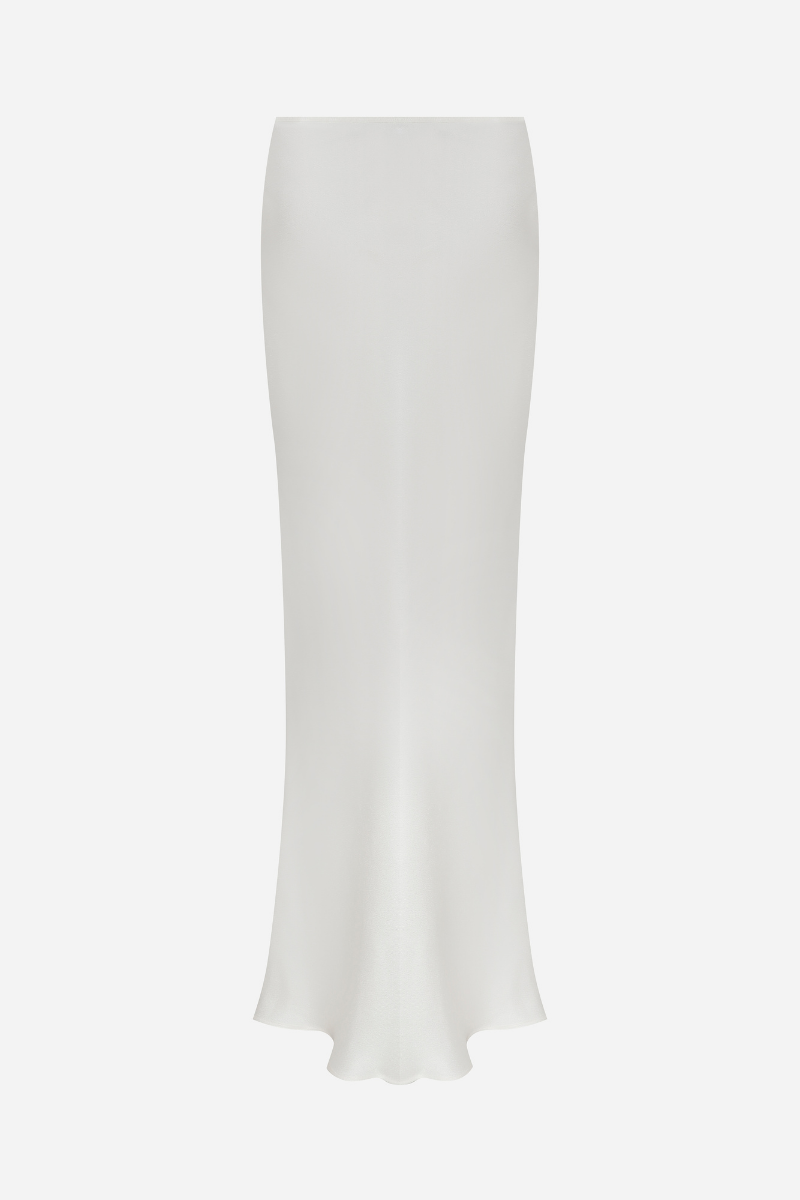 MELLY BIAS CUT MAXI SKIRT IN WHITE - CULT MIA