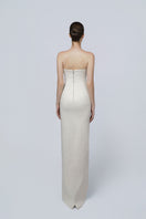 TONYY Lumière Column Dress, elegant maxi dress in flowing fabric, showcasing a sleek and sophisticated silhouette.