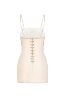 CEM crystal strap mini dress featuring sparkling crystal embellishments and a fitted silhouette, perfect for evening wear.