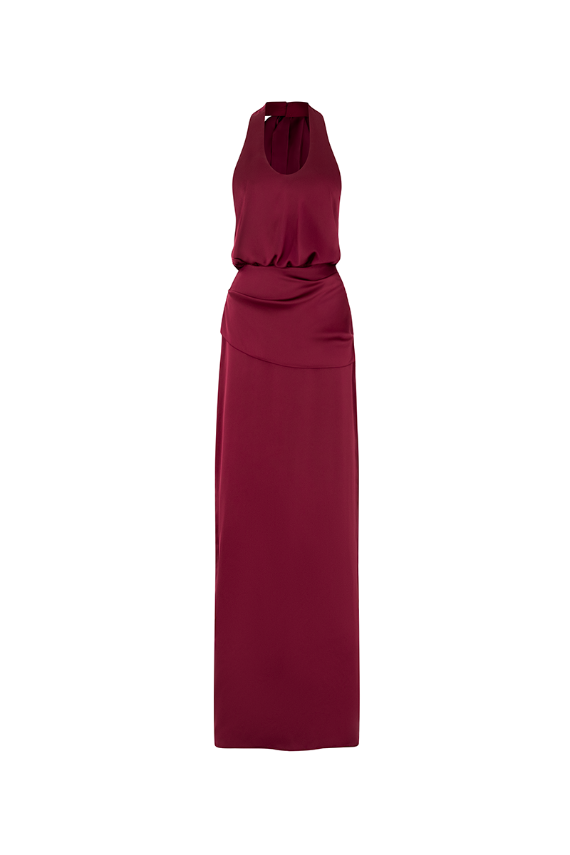 HESPERUS DRESS IN BURGUNDY