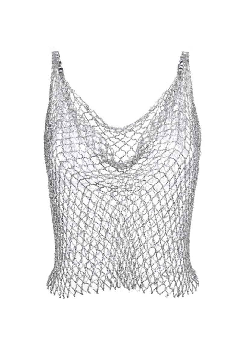 CASSANDRA CRYSTAL DRAPED TOP - CULT MIA