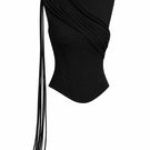 Keira Tong fringe corset top featuring layered fringe details and fitted design, showcased on a neutral background.