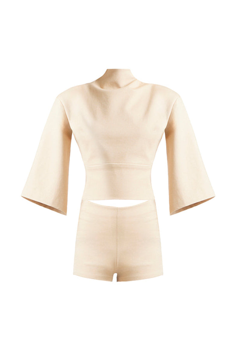 Deme By Gabriella gold co-ord set featuring a stylish matching top and pants, perfect for a chic, coordinated outfit.