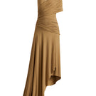 Deme By Gabriella Sharon Maxi Dress in dark beige, flowing fabric, sleeveless design, and elegant length for stylish summer wear.