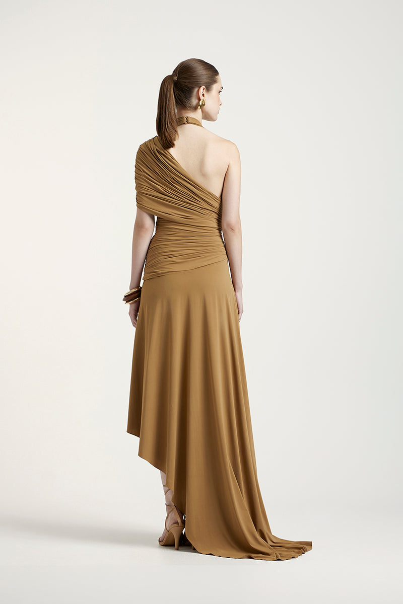 SHARON DRESS IN DARK BEIGE | CULT MIA | Deme By Gabriella