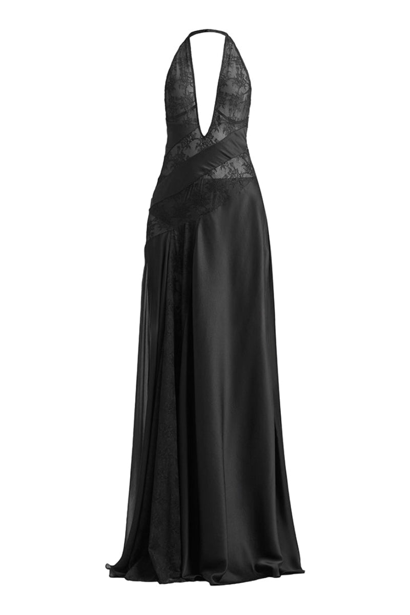 Elegant Deme By Gabriella Ruth gown featuring intricate detailing and flowing fabric, perfect for formal occasions.