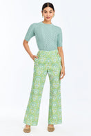 Mestiza New York Enya Sweater in Sea Glass color, soft knit sweater with a cozy fit and ribbed cuffs and hem.
