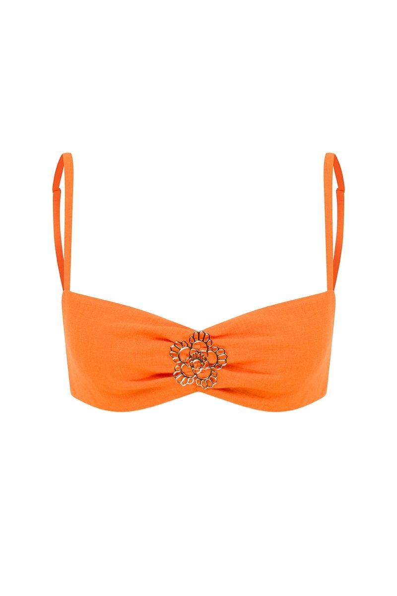 CAMELLIA ORANGE ICONIC TOP - CULT MIA