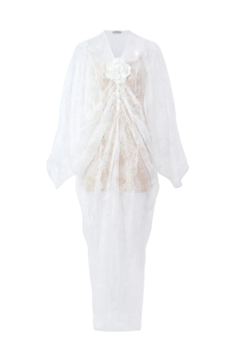 Arti Apparel Aura Dress, a stylish midi dress with a flowy silhouette, shown in a natural fabric and elegant design.